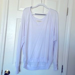 White Free People waffle knit shirt. Size large.